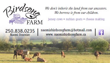 Birdsong Farm business card